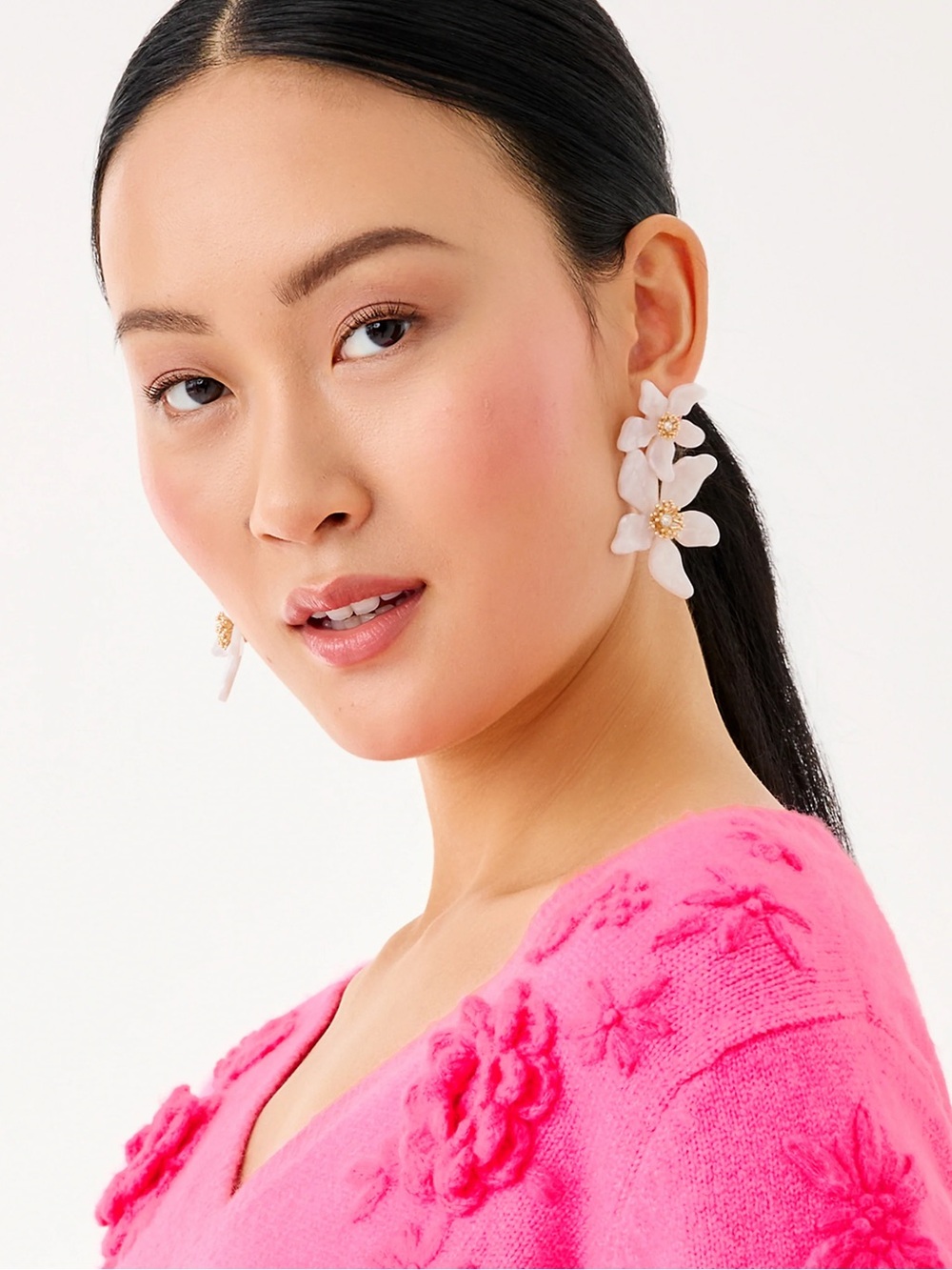 LILLY PULITZER PLUMES IN BLOOM CONVERTIBLE EARRINGS IN COCONUT - Picture 5 of 6